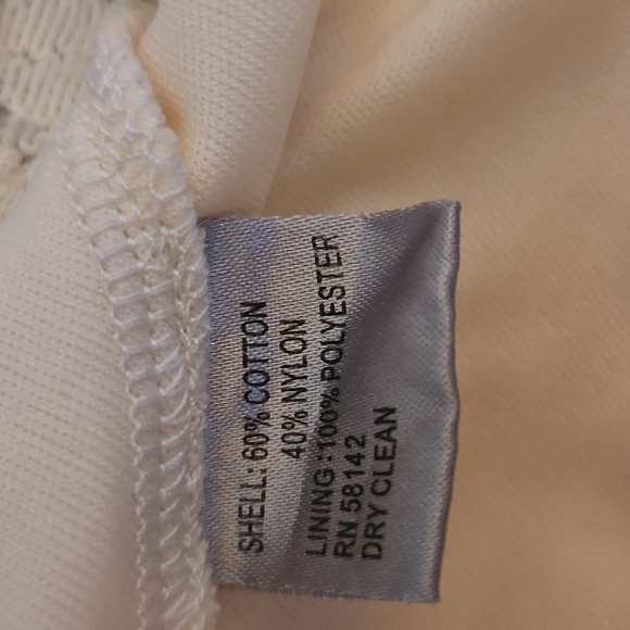 MUSE Cream Ivory Lined Lace Sleeveless Swing Mod Dress - Picture 9 of 10